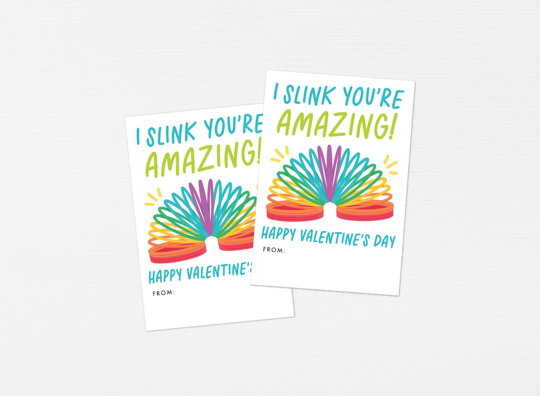 Slinky Kids Valentine Tags · Printable Classroom Valentine · Happy ...