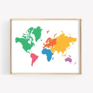Weltkarte Bildung Druckbare · Kontinente Homeschool Montessori Materialien · Klassenzimmer Wandkunst · Weltkarte Download · DIGITALE DATEI