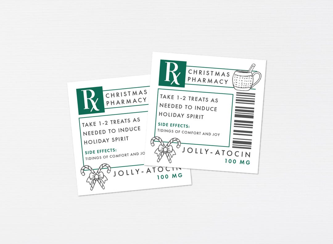 Christmas Cookie RX Prescription Label · Holiday Printable Medical ...
