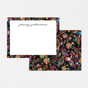 Mexikanische Otami Blumen Briefpapier · Monogramm Geschenk · Weihnachtsgeschenk · Fiesta Briefpapier · DIGITAL ODER GEDRUCKT