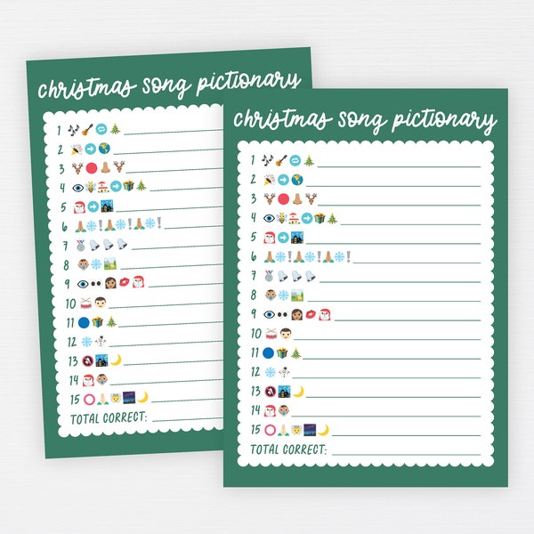 Christmas Emoji Pictionary · Christmas Songs · Christmas Printable Game · Christmas Family Activity · Christmas Party Game · DIGITAL FILE