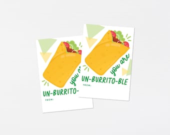 Etiquettes cadeaux burrito · Étiquette de remerciement chipotle · Carte cadeau Vous n'êtes pas BURRITO-ble · Etiquettes cadeaux imprimables modernes · FICHIER NUMÉRIQUE