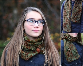 Knitting PATTERNS for women, infinity scarf, cowl pattern - Listing43