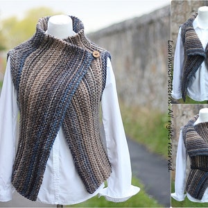 Knitting PATTERN-Inca wrap, womens sleeveless jacket, seamless beginner cardigan pattern - Listing49