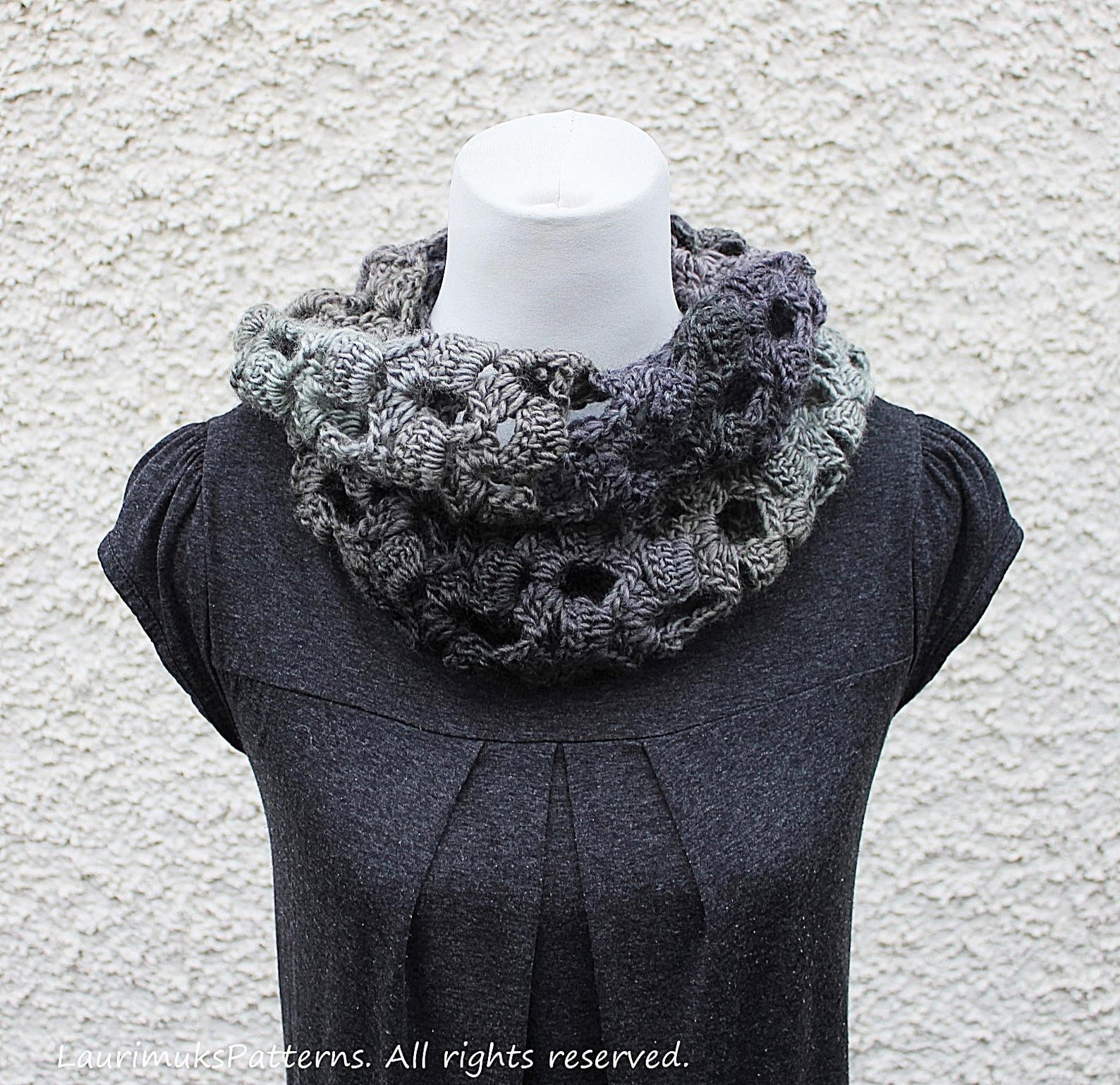 Crochet Lace Infinity Scarf Pattern – Womens Snood (PDF Pattern) - Etsy