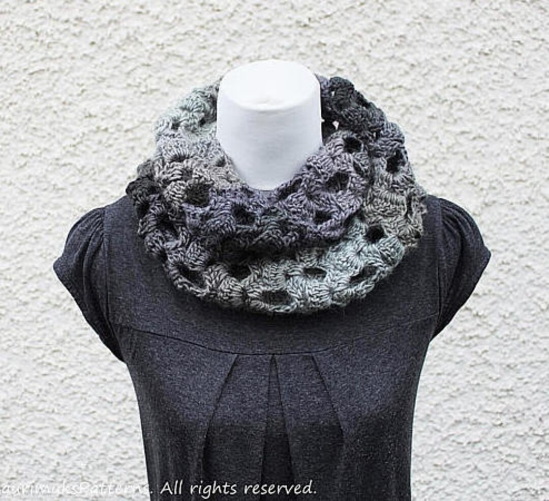 Crochet Lace Infinity Scarf Pattern – Womens Snood (PDF Pattern) - Etsy