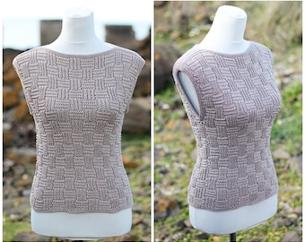KNITTING PATTERN for women - Pebble summer top, clothing patterns - Pdf listing 35