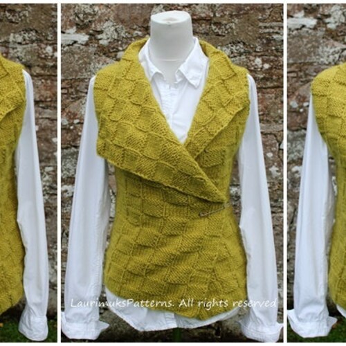 Knitting Patterns for Women Sorbet Wrap Sleeveless Jacket - Etsy