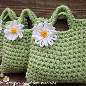 CROCHET PATTERN - Little Girls Daisy Flower Purse, bag pattern - Listing54