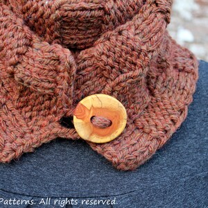 Scarf PATTERN knitting womens Bronze skinny button scarf Listing93 image 5