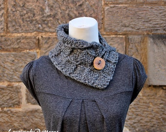 Knitting pattern - button collar neckwarmer - Listing146