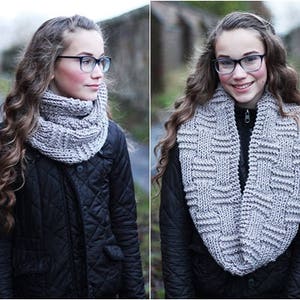 KNITTING PATTERN clay infinity scarf, cowl, womens scarf pattern Listing25 image 1