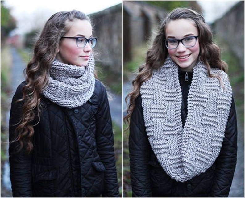 KNITTING PATTERN clay infinity scarf, cowl, womens scarf pattern Listing25 image 1