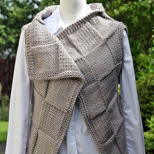 Tricot PATTERN Clay wrap, veste sans manches pour femmes, modèle de cardigan débutant sans couture Listing80 image 6