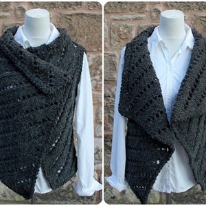 Knitting PATTERN-Jet wrap, sleeveless jacket pattern, cardigan  - Listing143