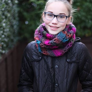 Crochet Lace Infinity Scarf Pattern – Wicked Cowl Snood (PDF Pattern ...