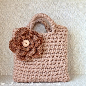 CROCHET PATTERNS for kids, girls flower purse bag pattern - Listing81