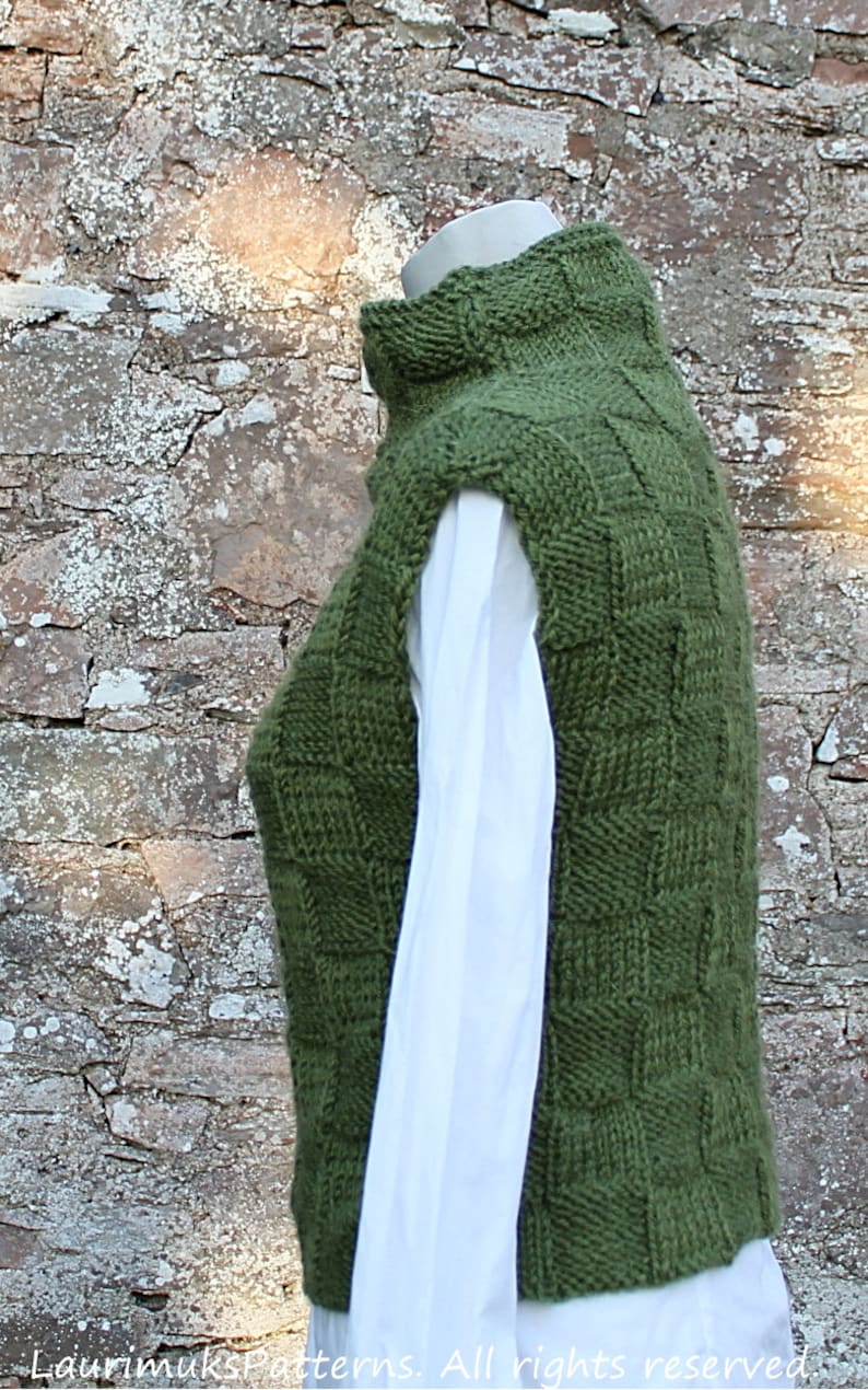 KNITTING PATTERN Green Sweater Vest/slipover Sweater - Etsy