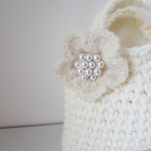 CROCHET PATTERN Little Girl's Ivory Flower Purse Listing68 image 4