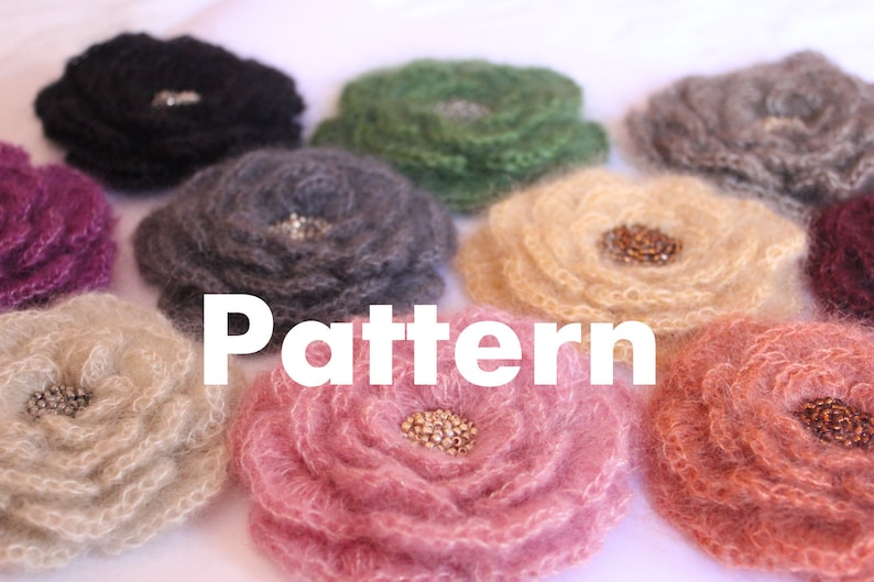 CROCHET PATTERN Mohair flower brooch Listing20 image 1