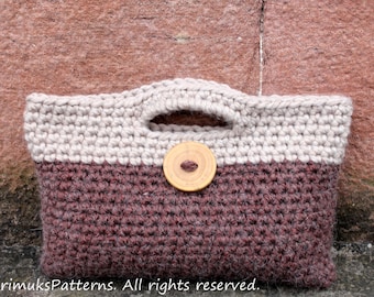 Crochet PATTERN - Rico 2-colour crochet button purse - Listing107