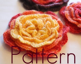 CROCHET PATTERN - Layered crochet flower - Listing17