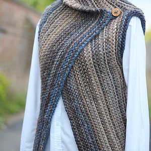 Knitting Pattern-inca Wrap, Womens Sleeveless Jacket, Seamless Beginner ...