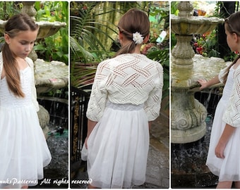 Knitting pattern - Crossing Lace Shrug, girls and women sizes  - Listing51