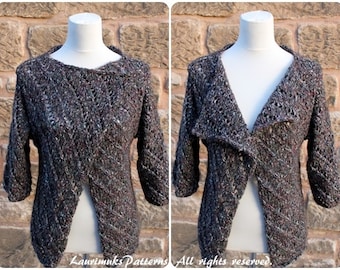 Knitting PATTERN - Monro wrap, cardigan jacket, clothing patterns laurimuks  - Listing10