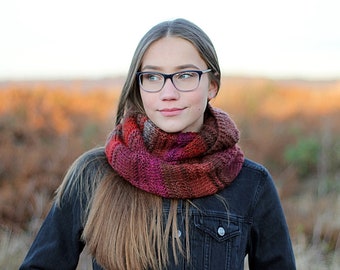 KNITTING PATTERN - Terra infinity scarf, womens cowl, snood, beginner easy pattern, in English only - Listing28