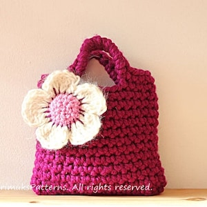 CROCHET PATTERN for girls - kids flower bag purse pattern  - Listing75