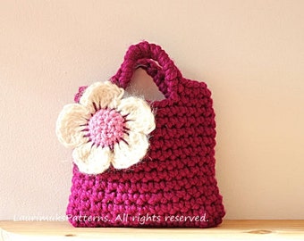 CROCHET PATTERN for girls - kids flower bag purse pattern  - Listing75