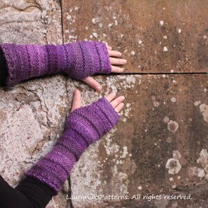 knitting pattern extra long mittens, arm warmers Listing09 image 3