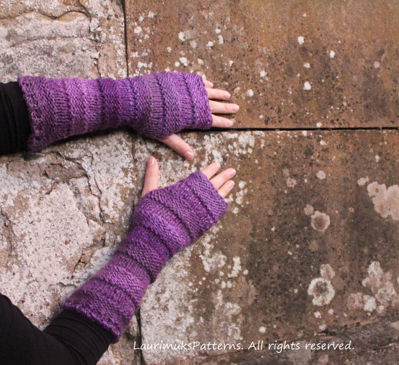 knitting pattern extra long mittens, arm warmers Listing09 image 3