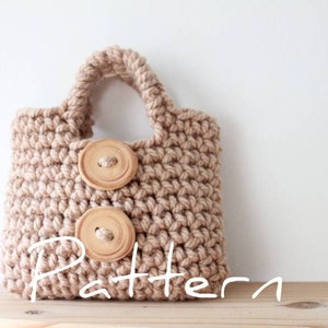 CROCHET PATTERN - Large buttons little girls purse, bag - Listing1