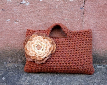 CROCHET PATTERN - womens autumn flower purse, bag pattern - Listing123