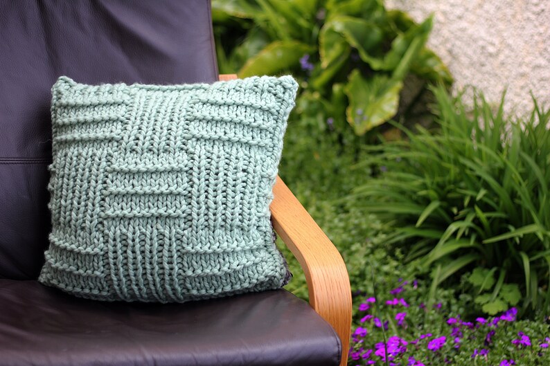 Knitting PATTERN pillow Eau De Nil cushion cover pattern, home decor patterns, English only Listing158 image 5