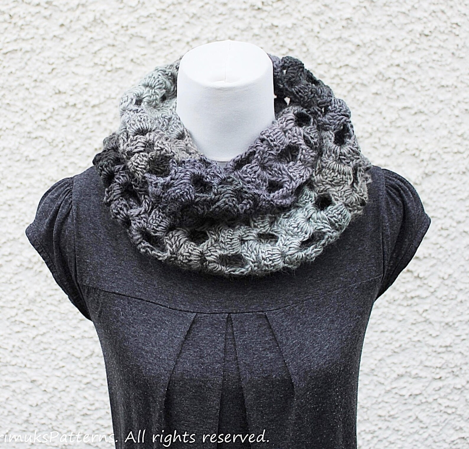 Crochet Lace Infinity Scarf Pattern – Womens Snood (PDF Pattern) - Etsy