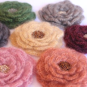 CROCHET PATTERN Mohair flower brooch Listing20 image 3