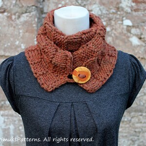 Scarf PATTERN knitting womens Bronze skinny button scarf Listing93 image 4