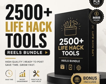 Paquete de más de 2500 herramientas y trucos para la vida / Producto digital PLR MRR (Cambio de marca y reventa)