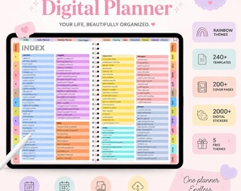 Planificador digital todo en uno 2026-2028 / Organizador para iPad GoodNotes (descarga digital)