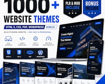 Paquete de más de 1000 temas para sitios web / Plantillas HTML5, CSS y PHP para WordPress