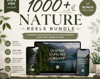Paquete de más de 1000 vídeos de naturaleza / Contenido digital PLR MRR (descarga instantánea)
