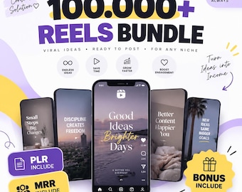 Bundel met meer dan 100.000 reels | Ideeën voor content op sociale media | Reelsbibliotheek | PLR MRR digitale download