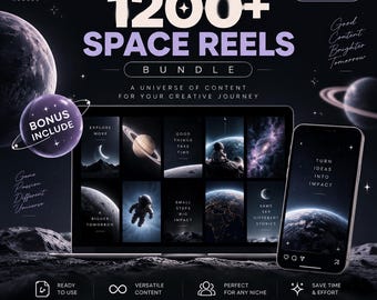 Bundel met meer dan 1200 Space Reels | Videocontentpakket (PLR MRR)