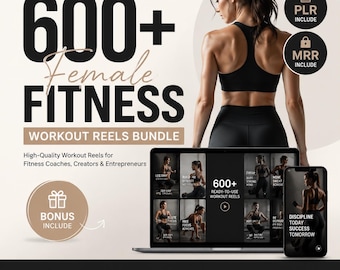 Paquete de más de 600 vídeos de entrenamiento físico para mujeres / PLR MRR incluido (Producto digital)