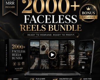Paquete de más de 2000 Reels sin rostro / Contenido PLR MRR para Instagram (Producto digital)