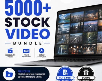 Paquete de más de 5000 vídeos de archivo / Metraje HD para creadores de contenido (PLR MRR)