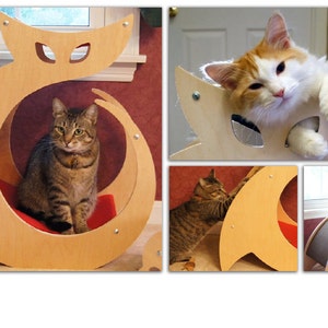 Cattino Cat Shaped Scratching Post with Cat Bed & Perch image 3